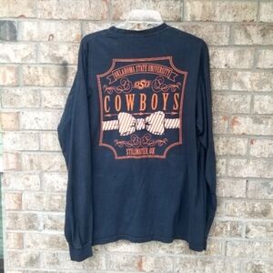 Oklahoma State University Cowboys BLACK ORANGE Long Sleeve TShirt (Size L)